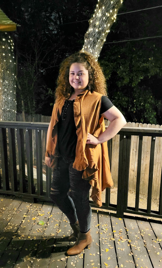 Sunshine & Rodeos Ruffle Vest Cardigan