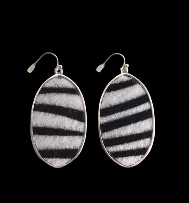 Oval Zebra Earrings