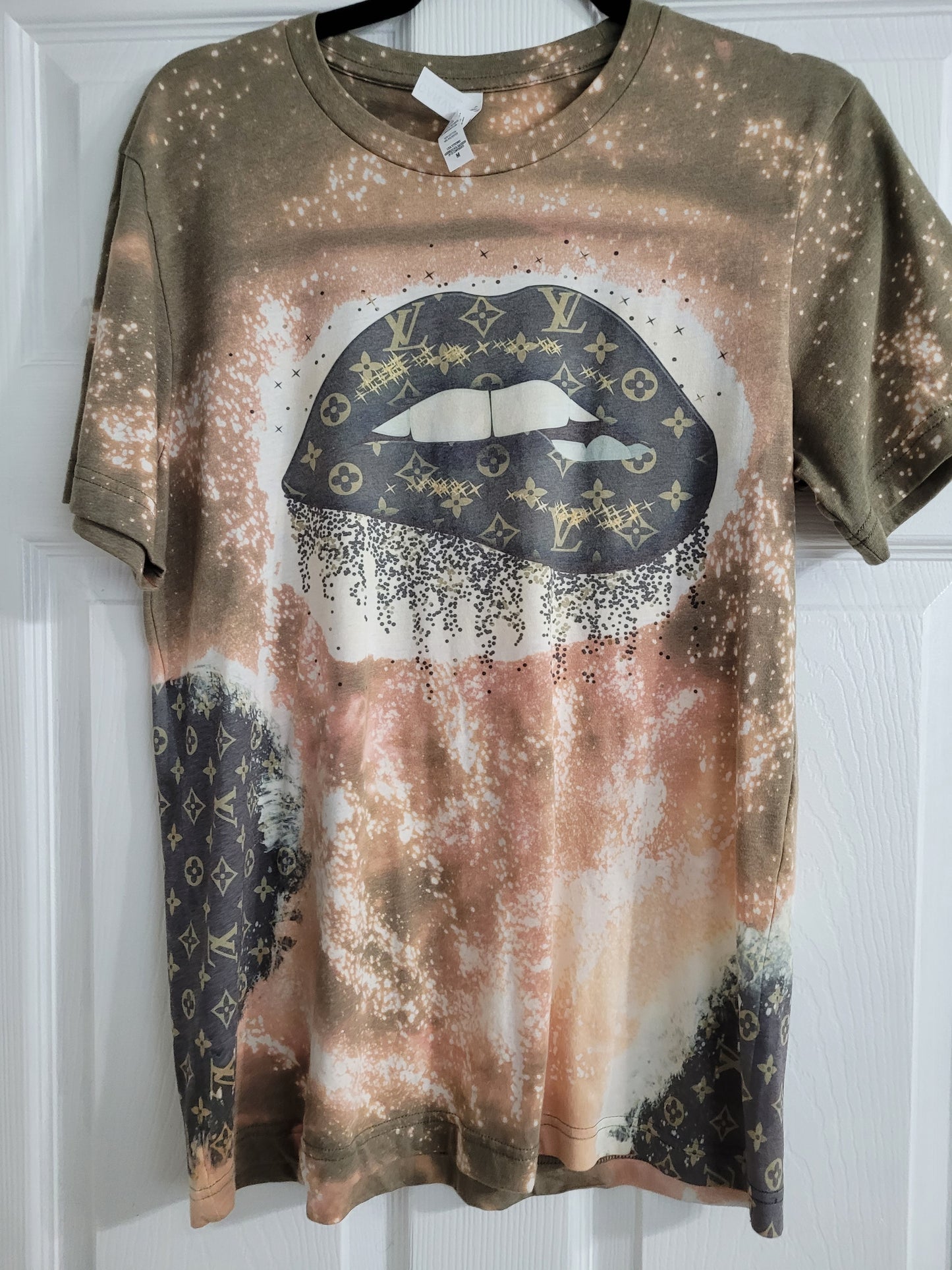 Olive or Stone LV Inspired "Lip" T-Shirt