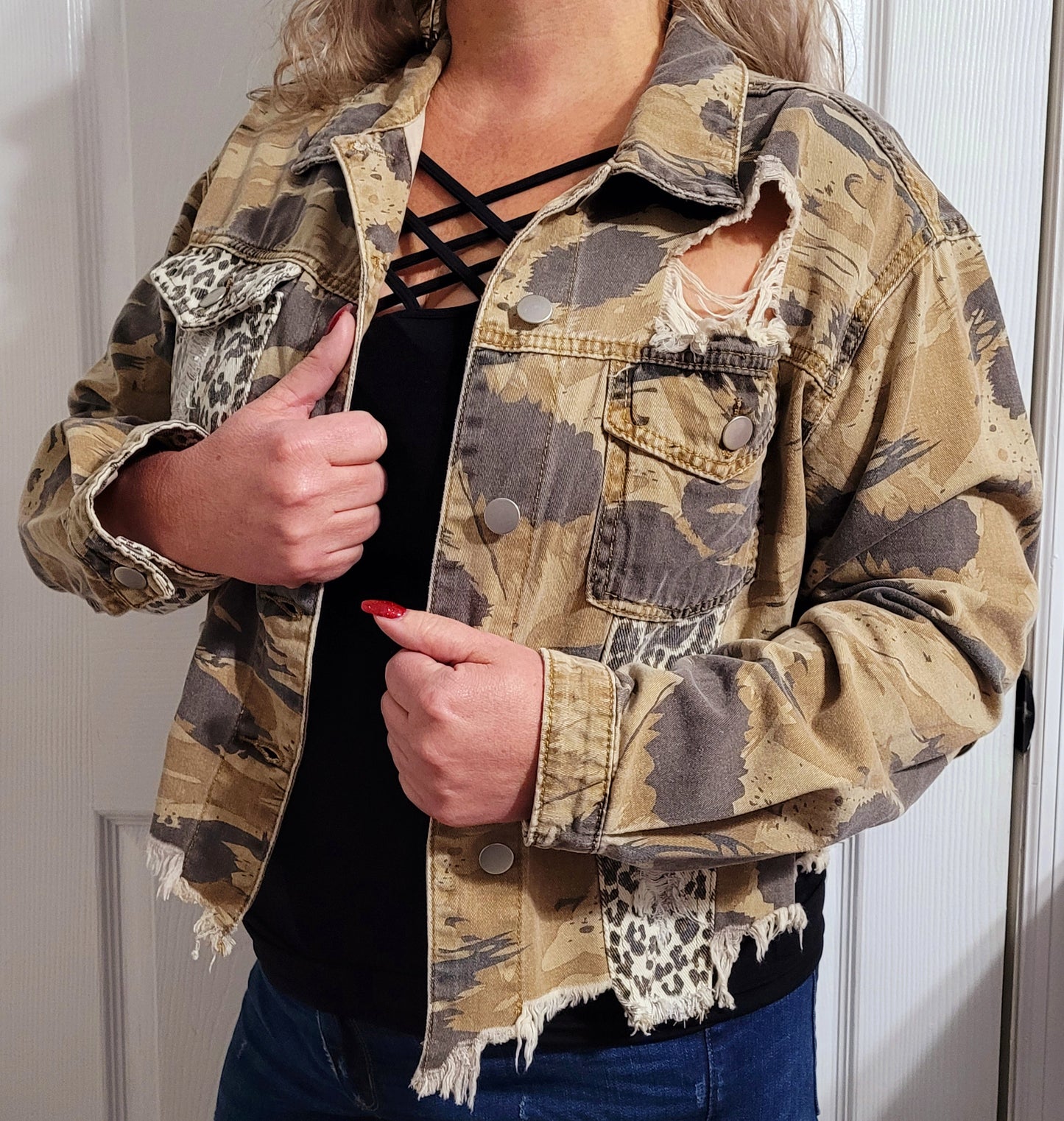 Distressed Camo Jacket