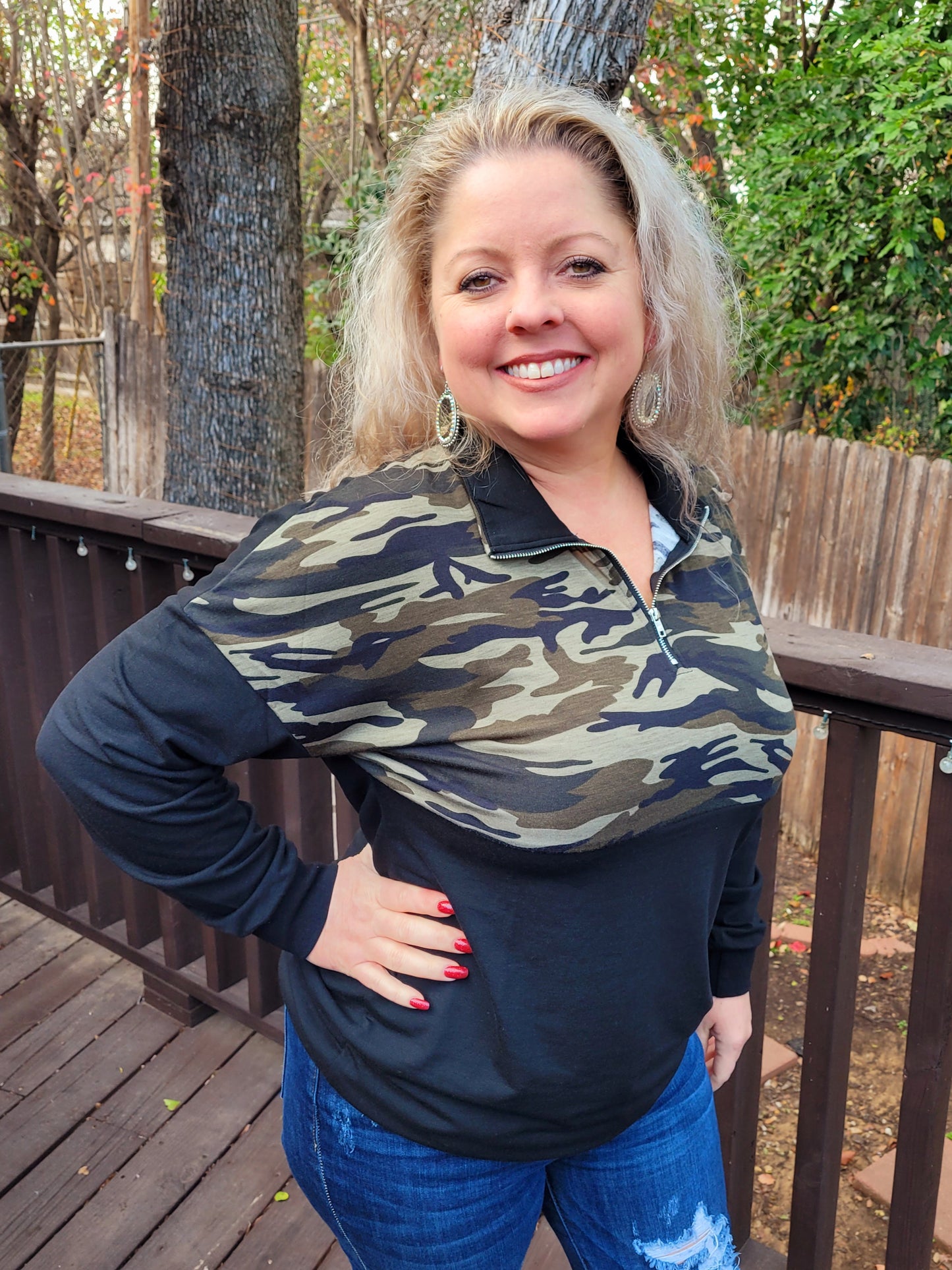 Sunshine & Rodeos Camouflage Zip Up Top