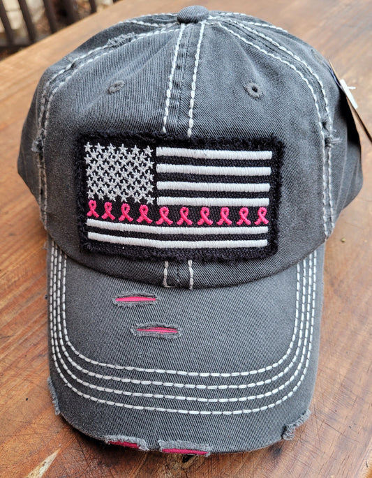 SSC Breast Cancer American Flag Baseball Hat