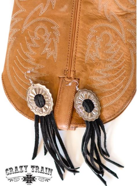 Black Concho Earrings