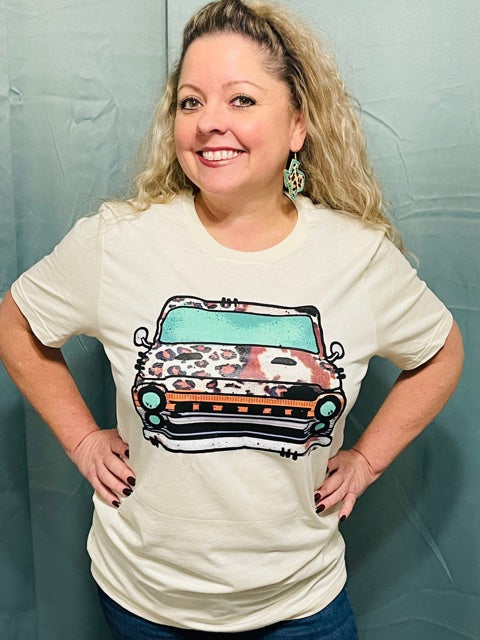 Cream Cowhide Vintage Truck T-Shirt