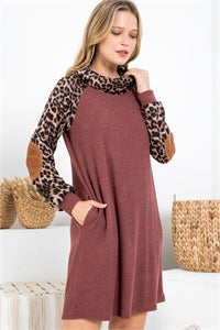 Perfect Peach Leopard Cowl Neck Dress