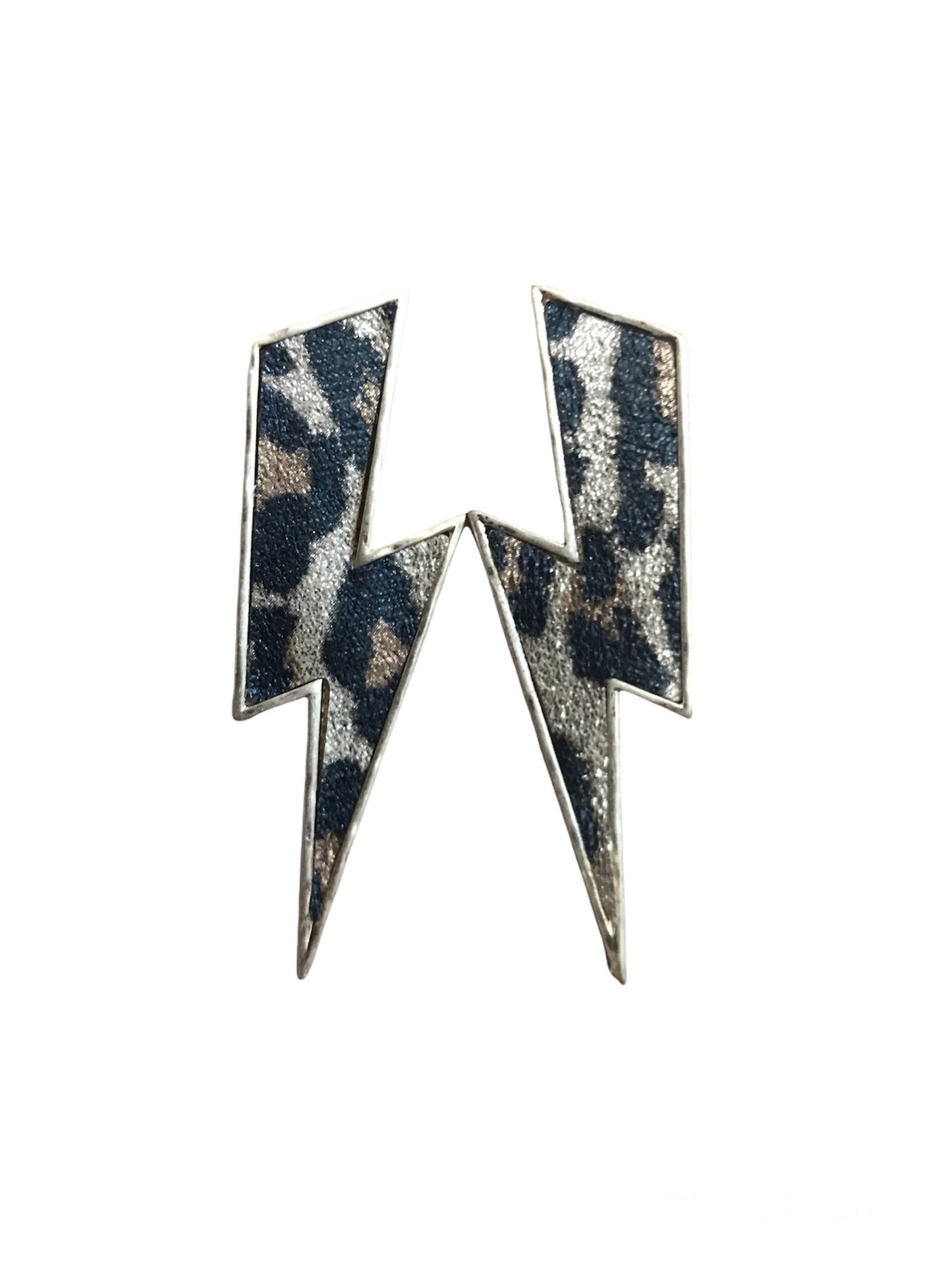 Leopard Lightning Bolt Earrings