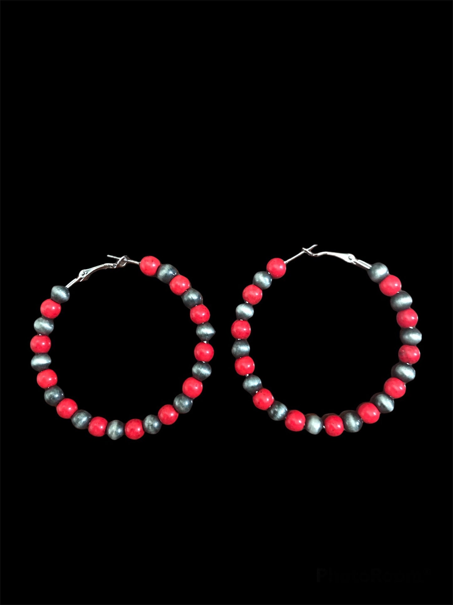 Beaded Hoop Earrings - Various Colors