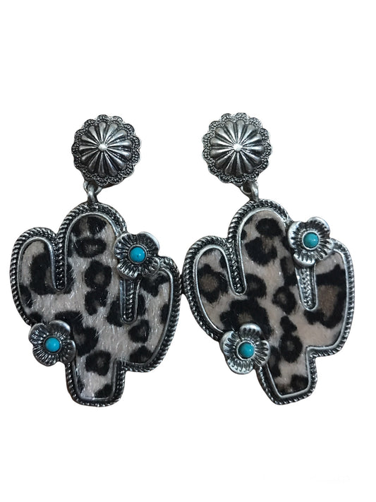 Western Leopard Cactus Earring