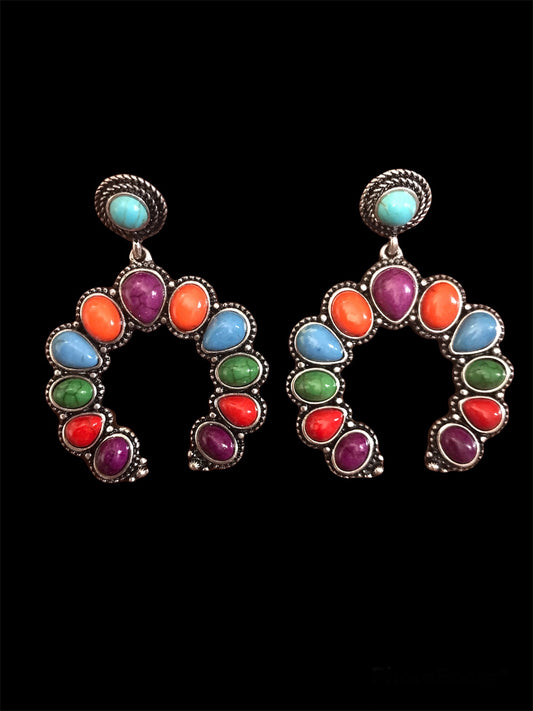 Horseshoe shaped Multi-Color Earrings