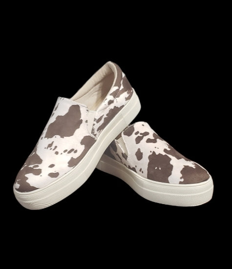 Soda Cowhide Print Sneakers