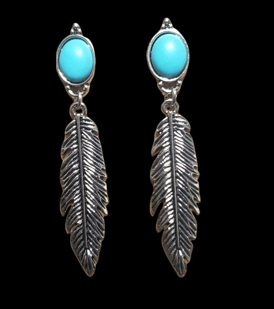 Silver Feather Earrings - Various Colors