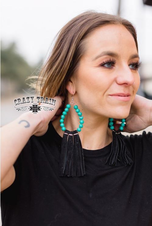 Black Turquoise Tear Drop Earrings