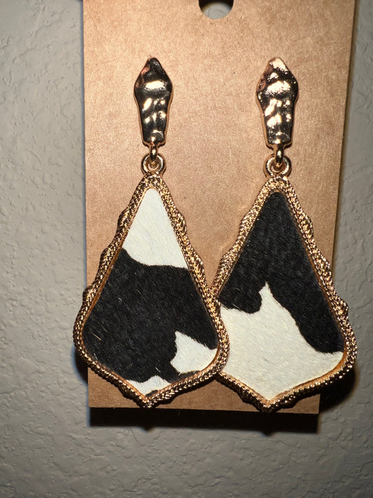 SSC Black and White Animal Hide Earrings