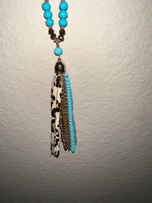 SSC Turquoise Beaded Necklace With Earrings