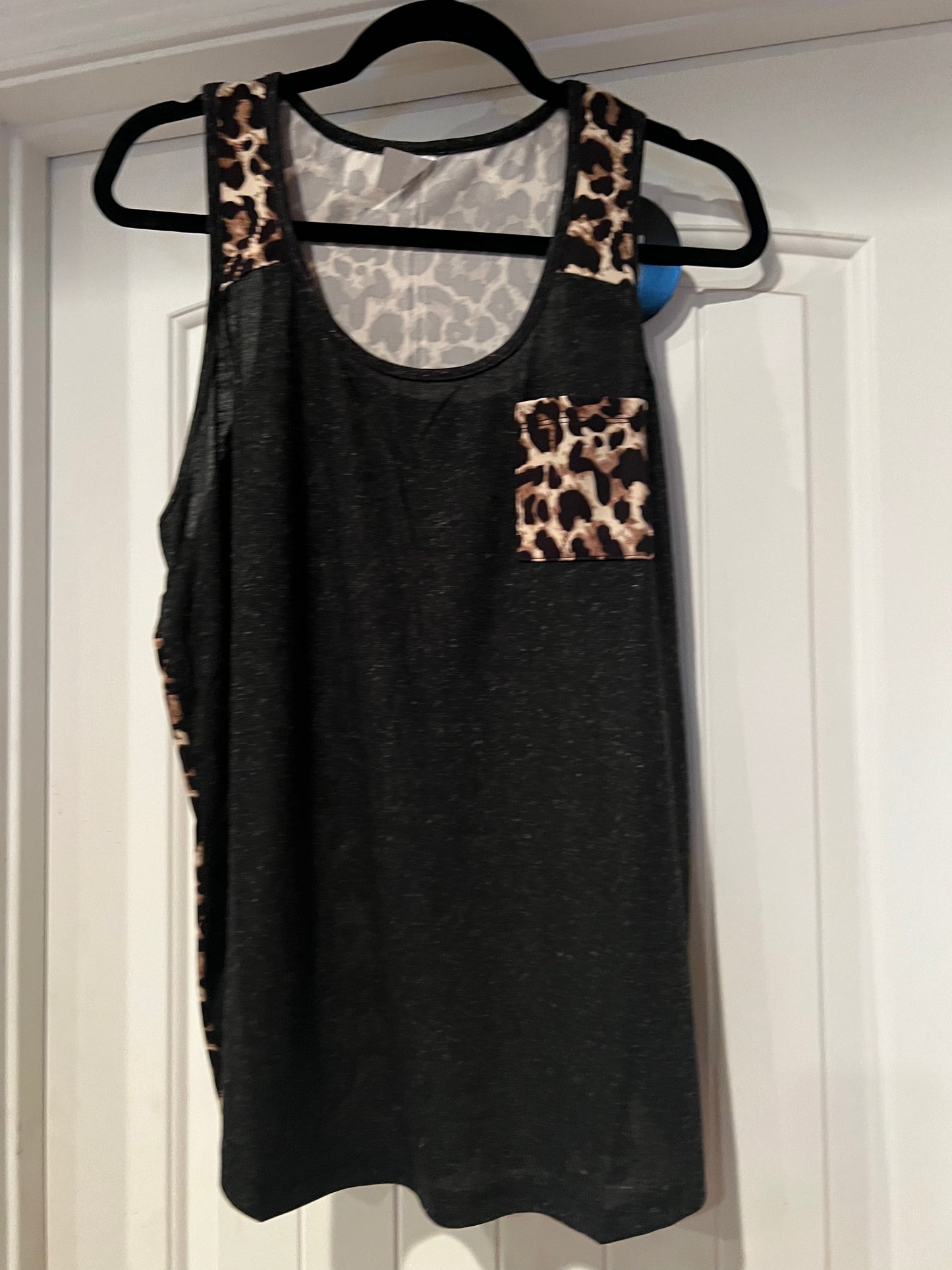 SSC Leopard and Black Tank Top with Pocket