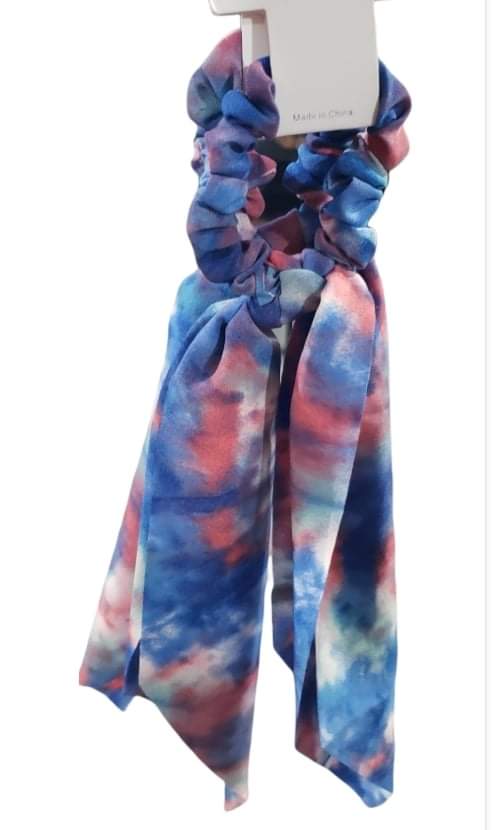 Tie Dye Ponytail Scarf - 2 Colors